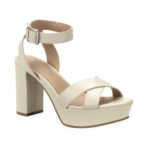 NEW Sun + Stone Womens Lillah Dress Sandals Heels 10014732100 Bone Off White 10M